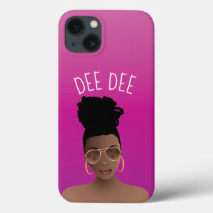 Schwarze Frau, Gold Shades & High Bun, Hot Pink Case-Mate iPhone Hülle