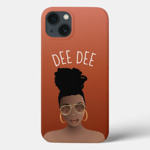 Schwarze Frau, Gold Shades & High Bun, Kupferbraun Case-Mate iPhone Hülle