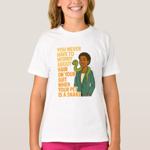 Schwarze Frau & Haustier-Schlange – Lustige Aussag T-Shirt