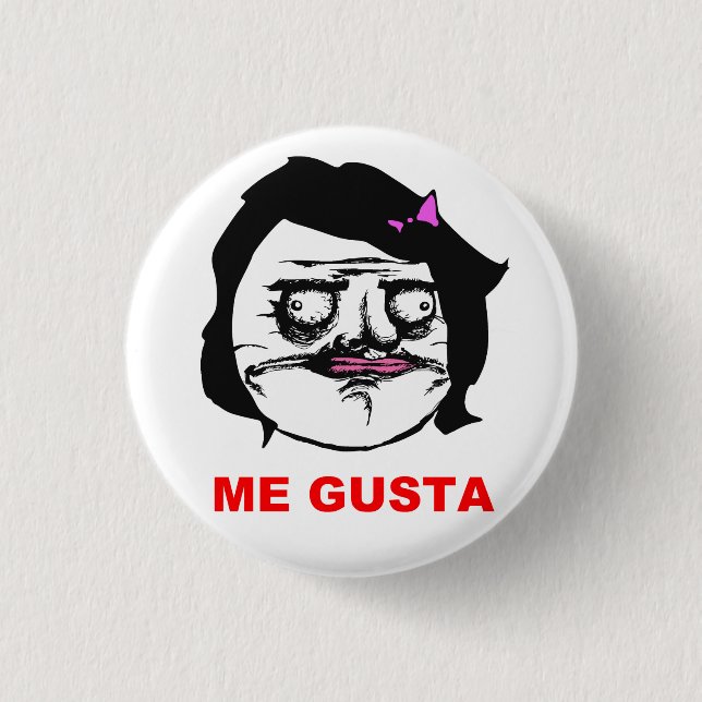 Schwarze Frau ich Gusta Comic-Raserei-Gesicht Meme Button (Vorderseite)