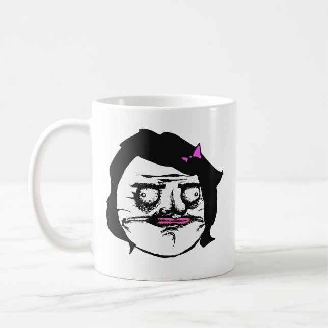 Schwarze Frau ich Gusta Comic-Raserei-Gesicht Meme Kaffeetasse (Links)