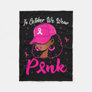 Schwarze Frau im Oktober tragen wir rosa Brustkreb Fleecedecke