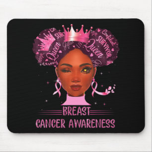Schwarze Frau im Oktober tragen wir rosa Brustkreb Mousepad