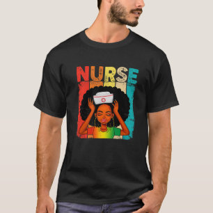 Schwarze Frau Krankenpflege Afro Schwarze Geschich T-Shirt
