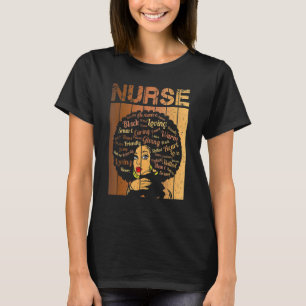 Schwarze Frau Krankenschwester Afro Melanin Coole T-Shirt