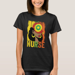 Schwarze Frau Krankenschwester Afro Melanin Vintag T-Shirt