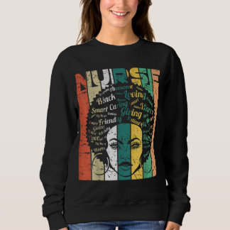 Schwarze Frau Krankenschwester Afro Retro Coole Sc Sweatshirt