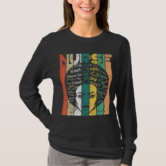 Schwarze Frau Krankenschwester Afro Retro Coole Sc T-Shirt