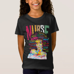 Schwarze Frau Krankenschwester Afro Retro Coole Sc T-Shirt
