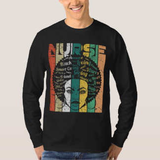 Schwarze Frau Krankenschwester Afro Retro Coole Sc T-Shirt
