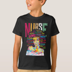 Schwarze Frau Krankenschwester Afro Retro Coole Sc T-Shirt