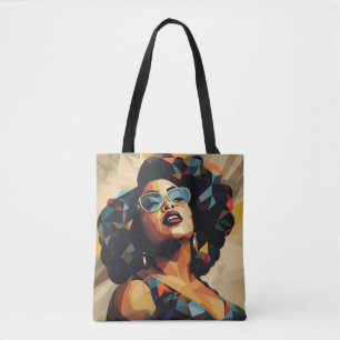 Schwarze Frau: Kubistische Kunst Tasche