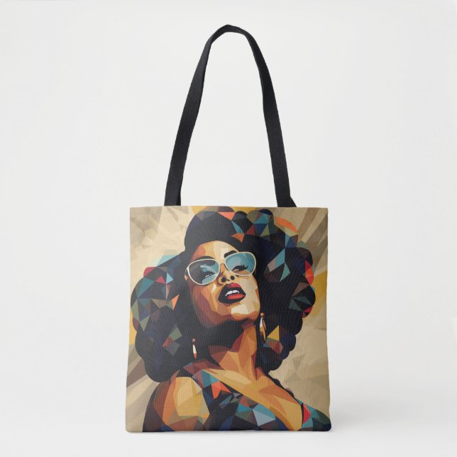 Schwarze Frau: Kubistische Kunst Tasche (Vorderseite)