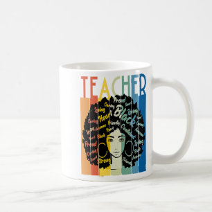 Schwarze Frau Lehrerin Afro Retro Cool Black Histo Kaffeetasse