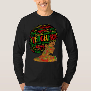 Schwarze Frau Lehrerin Afro Retro Schwarze Geschic T-Shirt