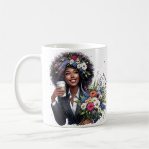 Schwarze Frau Melanin Schwester Afroamerikanische Kaffeetasse