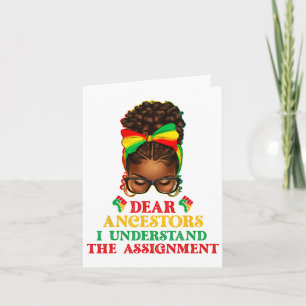 Schwarze Frau Messy Bun Liebe Ancestors Celebrate Karte