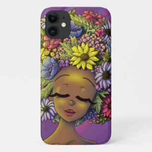 Schwarze Frau mit einem blühenden Afro Case-Mate iPhone Hülle