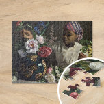 Schwarze Frau mit Peonies | Fré dé Bazille<br><div class="desc">Black Woman with Peonies (1870) by French impressionist Fré dé ric Bazille. Original-Kunstwerk ist ein Ölgemälde auf der Leinwand,  das eine schwarze Frau mit einer üppigen Auswahl an Blume darstellt. Verwenden Sie die Entwurfstools,  um einen benutzerdefinierten Text hinzuzufügen oder das Bild zu personalisieren.</div>