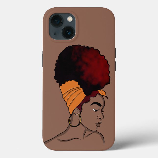 Schwarze Frau, natürliche Schönheit, gebackenes Ha Case-Mate iPhone Hülle (Rückseite)