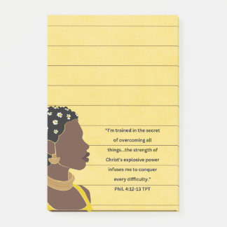 Schwarze Frau Portrait Christliche Schrift Linken Post-it Klebezettel