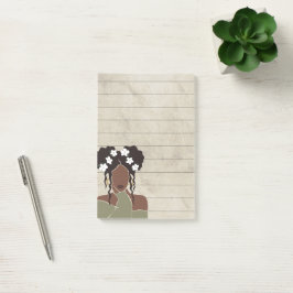 Schwarze Frau Portrait Lined Sticky Post-it Klebezettel