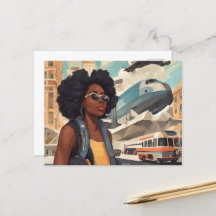 Schwarze Frau Postkarte