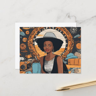 Schwarze Frau Postkarte
