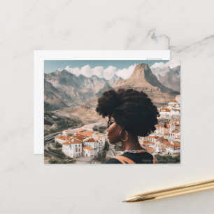 Schwarze Frau Postkarte