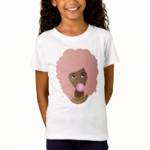 Schwarze Frau, rosa Afro, Poppingrosa Blase Gummi