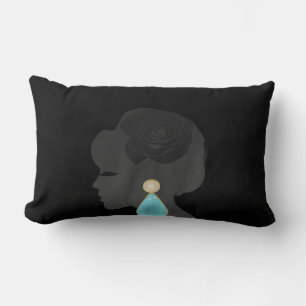 Schwarze Frau Silhouette Dunkler Glamour Lendenkissen
