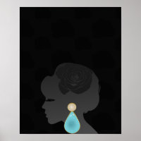Schwarze Frau Silhouette Dunkler Glamour