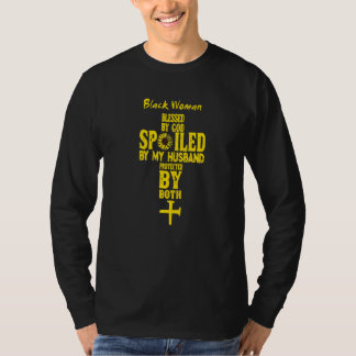 Schwarze Frau, von Gott gesegnet, von meinem Mann  T-Shirt
