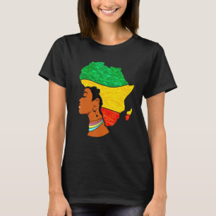 Schwarze Frauen Afrika Karte Afrika Flaggen Melani T-Shirt