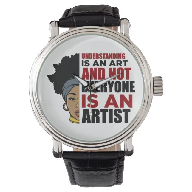 Schwarze Frauen Afrikanische Melanin-Frauen Armbanduhr (Vorderseite)