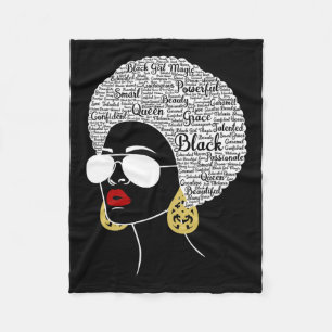 Schwarze Frauen Afro American Black History Month Fleecedecke