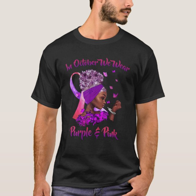 Schwarze Frauen Brustkrebs und häusliche Gewalt A T-Shirt (Vorderseite)
