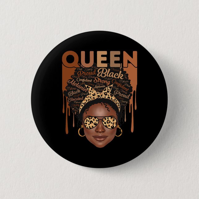 Schwarze Frauen erzogen starke Melanin Königin Afr Button (Vorderseite)