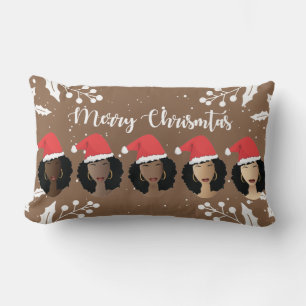 Schwarze Frauen, frohe Weihnachten-Weihnachtsmannm Lendenkissen