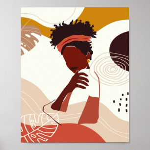 Schwarze Frauen Illustration Kunst, Portrait Print Poster