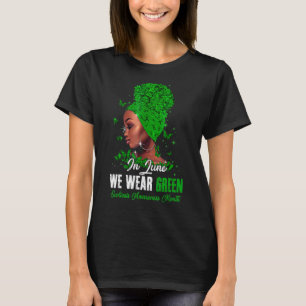 Schwarze Frauen im Juni tragen wir grüne Scoliose  T-Shirt