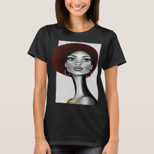 Schwarze Frauen im langen Hals 4 T-Shirt