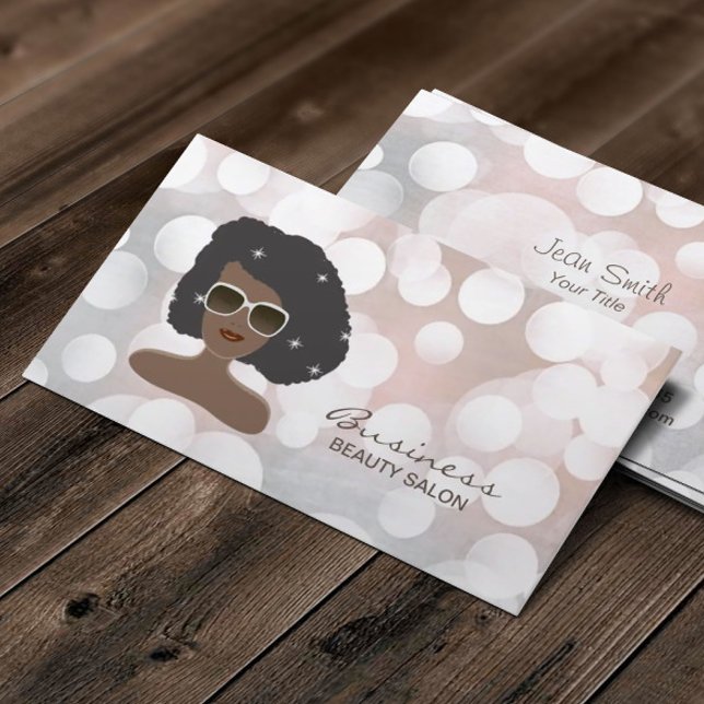 Schwarze Frauen in Sonnenbrille Schönheitssalon Visitenkarte (Von Creator hochgeladen)