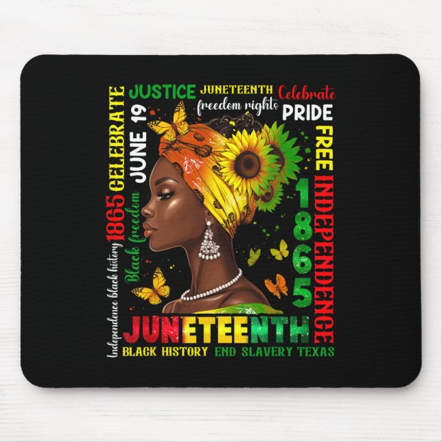 Schwarze Frauen Juneteenth 1865 feiern schwarze Ge Mousepad (Vorne)