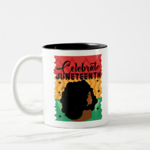 Schwarze Frauen Juneteenth feiern den Unabhängigke Zweifarbige Tasse