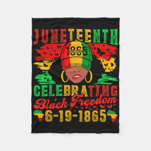 Schwarze Frauen Juneteenth-Flagge feiert schwarze Fleecedecke