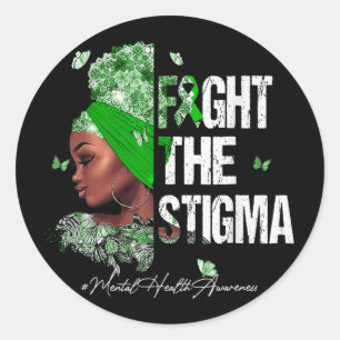 Schwarze Frauen kämpfen gegen Stigma Mental Health Runder Aufkleber