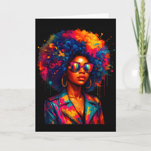 Schwarze Frauen Königin Afro Afrikanisch Melanin T Karte