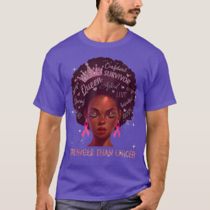 Schwarze Frauen Königin stärker als Brustkrebs ros T-Shirt