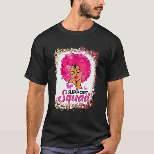 Schwarze Frauen Königin unterstützen Squad Brustkr T-Shirt (Vorderseite)